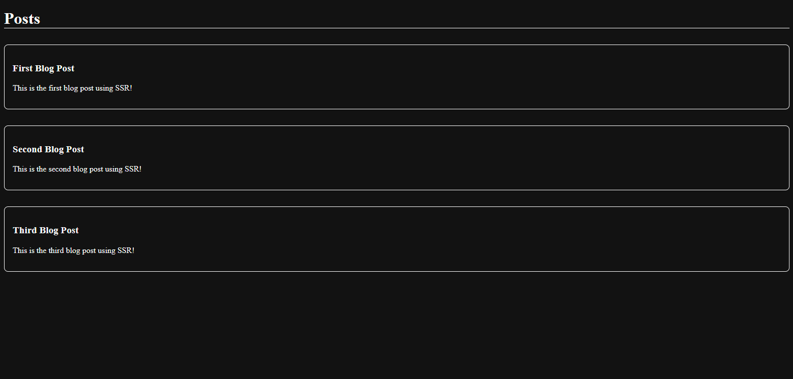 Blog Post Server Side Rendering Demo
